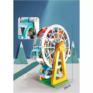 اسباب بازی لگو دوپلو دو حالته شهربازی و چرخ و فلک 182 قطعه مدل LXA919 _اسباب بازی لگو