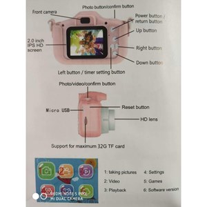 دوربین عکاسی و فیلمبرداری دیجیتال کودک ۱2 مگاپیکسل صورتی مدل AX6065 Kids Camera Digital_اسباب بازی اکسسوری