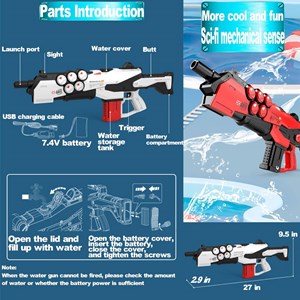 اسباب بازی تفنگ آب پاش بزرگ شارژی مدل اختاپوس Automatic Water Gun Octopus_اسباب بازی تفنگ