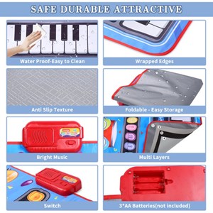 اسباب بازی فرش موزیکال کودک مدل پیانو و درام 2 در 1_اسباب بازی موسیقی