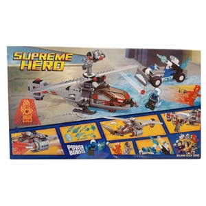 اسباب بازی لگو دی سی هلیکوپتر فلش و ماشین قاتل یخ زده سوپر هیرو 303 قطعه سری مدل Supreme Hero 10844 _اسباب بازی لگو