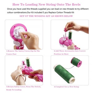 ست اسباب بازی لوازم آرایشی دستگاه بافت مو همراه با نخ رنگی و مهره _اسباب بازی اکسسوری