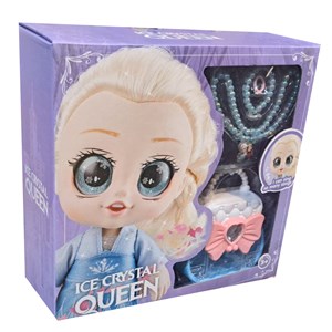 عروسک دخترانه چشم درشت فروزن السا همراه با کیف و اکسسوری_اسباب بازی عروسک دخترانه