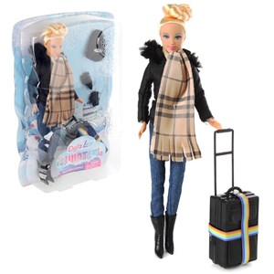 عروسک دخترانه باربی دفا لوسی مسافر همراه با لباس زمستانی مدل 8424 Barbie Defa Lucy_اسباب بازی عروسک دخترانه