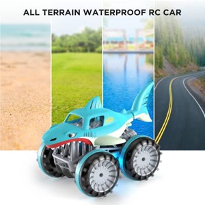 اسباب بازی ماشین کنترلی کوسه هیولای آب و خاک مدل 313-989 Amphibious Remote Control Car_اسباب بازی ماشین کنترلی