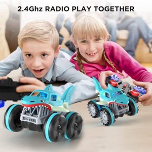 اسباب بازی ماشین کنترلی کوسه هیولای آب و خاک مدل 313-989 Amphibious Remote Control Car_اسباب بازی ماشین کنترلی