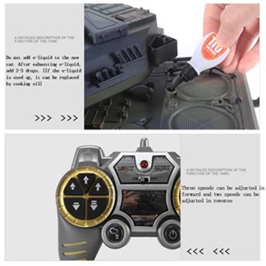 اسباب بازی ماشین کنترلی شارژی تانک نظامی تیر پرتاب کن دود زا 1:18 مدل Tank Remote Control LCF 789-3 _اسباب بازی ماشین کنترلی