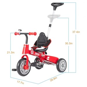 سه چرخه‌ی تاشوی Rastar قرمز مدل Rastar - Fold Tricycle Bike - Red_اسباب بازی دوچرخه