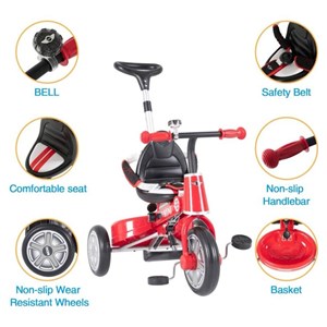 سه چرخه‌ی تاشوی Rastar قرمز مدل Rastar - Fold Tricycle Bike - Red_اسباب بازی دوچرخه