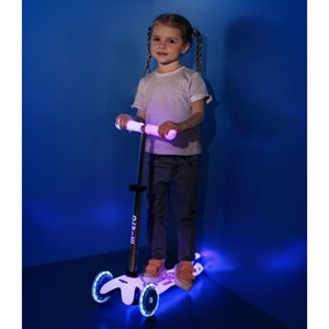 اسکوتر مینی دلوکس نئوکروم با بدنه شفاف و چرخ های چراغ دار مدل Micro - Mini Micro Deluxe Glow LED - Frosty Pink _اسکوتر