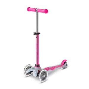اسکوتر مینی دلوکس نئوکروم با بدنه شفاف و چرخ های چراغ دار مدل Micro - Mini Scooter Deluxe Flux Neochrome LED - Pink _اسکوتر