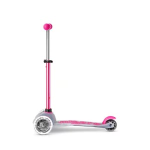 اسکوتر مینی دلوکس نئوکروم با بدنه شفاف و چرخ های چراغ دار مدل Micro - Mini Scooter Deluxe Flux Neochrome LED - Pink _اسکوتر
