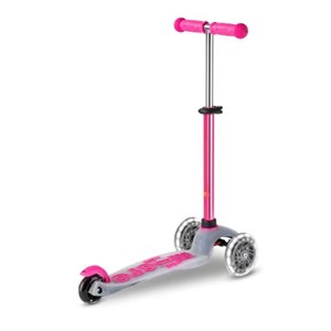 اسکوتر مینی دلوکس نئوکروم با بدنه شفاف و چرخ های چراغ دار مدل Micro - Mini Scooter Deluxe Flux Neochrome LED - Pink _اسکوتر