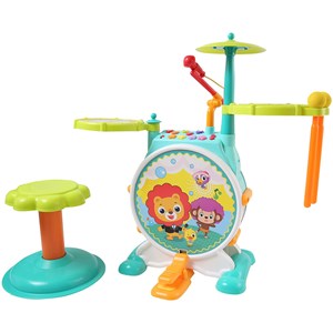 اسباب بازی موزیکال جاز و درام بزرگ هولی تویز مدل 3130 Hola Toys Dimple Electric Big Toy Drum Set for Kids _اسباب بازی موسیقی