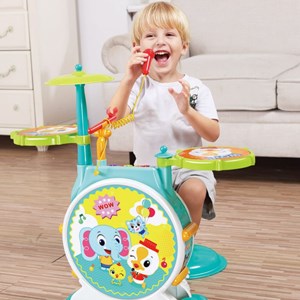 اسباب بازی موزیکال جاز و درام بزرگ هولی تویز مدل 3130 Hola Toys Dimple Electric Big Toy Drum Set for Kids _اسباب بازی موسیقی