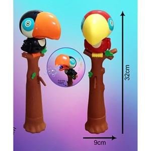 اسباب بازی حباب ساز موزیکال مدل طوطی مشکی bubble bird music light toy_اسباب بازی تفنگ