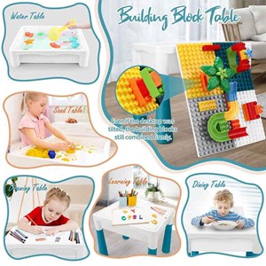 میز و صندلی لگو بازی همراه با 85 قطعه لگو ( میز چند کاره همراه با صندلی ) مدل Block Tables MC816_اتاق کودک