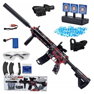 تفنگ اسباب بازی شارژی تیر ژله ای قرمز مدل CARBINE M416_اسباب بازی تفنگ