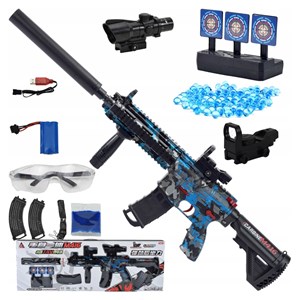 تفنگ اسباب بازی شارژی تیر ژله ای آبی مدل CARBINE M416_اسباب بازی تفنگ