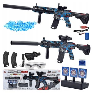 تفنگ اسباب بازی شارژی تیر ژله ای آبی مدل CARBINE M416_اسباب بازی تفنگ