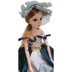 عروسک دخترانه پرنسس تمام مفصلی با لباس آبی_اسباب بازی عروسک دخترانه