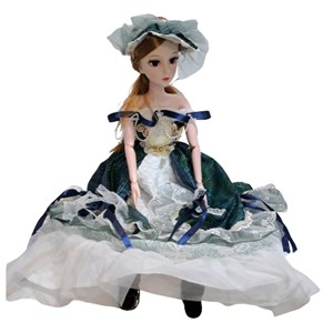 عروسک دخترانه پرنسس تمام مفصلی با لباس آبی_اسباب بازی عروسک دخترانه