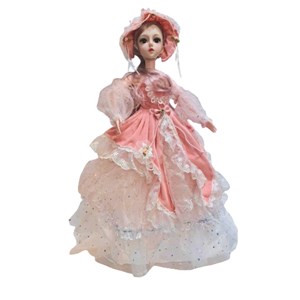 عروسک دخترانه پرنسس تمام مفصلی با لباس صورتی_اسباب بازی عروسک دخترانه