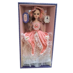 عروسک دخترانه پرنسس تمام مفصلی با لباس صورتی_اسباب بازی عروسک دخترانه