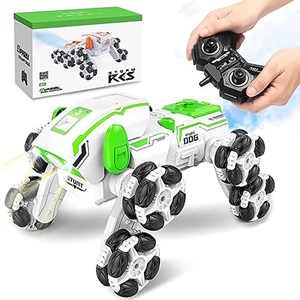 ربات اسباب بازی سگ کنترلی هشت چرخ دودزا سبز Stunt Dog Robot 8wd_اسباب بازی ربات