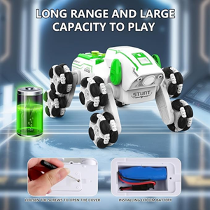 ربات اسباب بازی سگ کنترلی هشت چرخ دودزا سبز Stunt Dog Robot 8wd_اسباب بازی ربات
