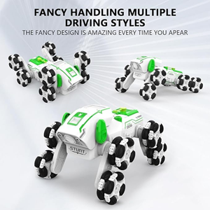 ربات اسباب بازی سگ کنترلی هشت چرخ دودزا سبز Stunt Dog Robot 8wd_اسباب بازی ربات