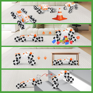 ربات اسباب بازی سگ کنترلی هشت چرخ دودزا نارنجی Stunt Dog Robot 8wd_اسباب بازی ربات