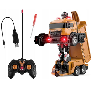 اسباب بازی ماشین کنترلی کامیون کمپرسی تبدیل شونده به ربات مدل ترانسفورمر Remote Control Transformer Dump Truck_ماشین کنترلی