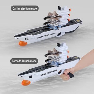 تفنگ اسباب بازی هواپیما پرتابی 2 کاره طرح ناو جنگی مدل 030_اسباب بازی تفنگ