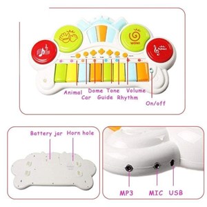 اسباب بازی پیانو الکترونیکی با صندلی و میکروفون Kanisi Musical Piano_اسباب بازی موسیقی