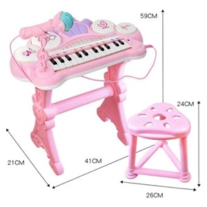 اسباب بازی پیانو الکترونیکی با صندلی و میکروفون آبی Kanisi Musical Piano Toy_اسباب بازی موسیقی