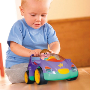 اسباب بازی ماشین کوچک بنفش با آدمک دختر تولو مدل 89615 First Friends Car_اسباب بازی نوزادی