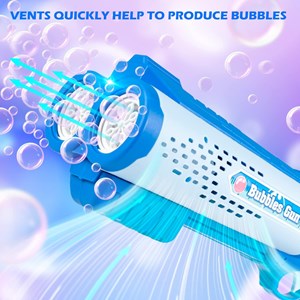 تفنگ اسباب بازی حباب ساز دولول مخزن دار آبی Electric Bubble Maker Toy with LED Lights_اسباب بازی تفنگ