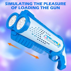 تفنگ اسباب بازی حباب ساز دولول مخزن دار آبی Electric Bubble Maker Toy with LED Lights_اسباب بازی تفنگ
