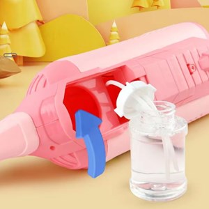 تفنگ اسباب بازی حباب ساز دولول مخزن دار صورتی Electric Bubble Maker Toy with LED Lights_اسباب بازی تفنگ