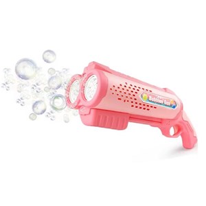تفنگ اسباب بازی حباب ساز دولول مخزن دار صورتی Electric Bubble Maker Toy with LED Lights_اسباب بازی تفنگ