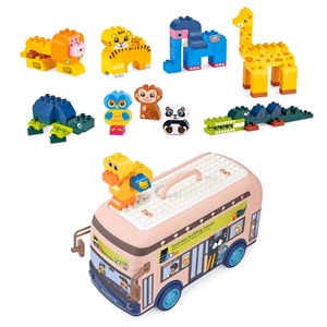 لگو دوپلو اسمونو 136 قطعه مدل اتوبوس حیوانات smoneo رنگ صورتی_اسباب بازی لگو