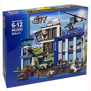 لگو سیتی ایستگاه پلیس شهر 854 قطعه مدل 6063 Police Station City_اسباب بازی لگو