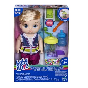 عروسک پسر بچه بیبی الایو Baby Alive Sweet Spoonfuls Blonde baby doll boy Hasbro_عروسک دخترانه