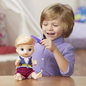 عروسک پسر بچه بیبی الایو Baby Alive Sweet Spoonfuls Blonde baby doll boy Hasbro_عروسک دخترانه