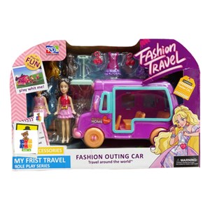 اسباب بازی ست باربی همراه با اتوبوس و چند دست لباس مدل Fashion travel_اسباب بازی عروسک دخترانه