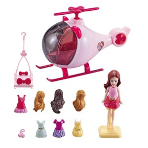 اسباب بازی ست باربی همراه با هلیکوپتر و چند دست لباس مدل Fashion travel_اسباب بازی عروسک دخترانه