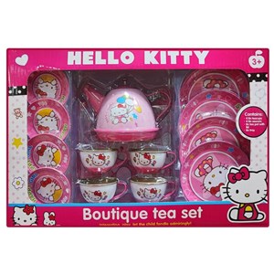 اسباب بازی ست چای خوری فلزی 4 نفره طرح هلو کیتی_اسباب بازی لوازم خانگی