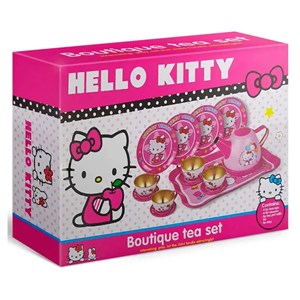 اسباب بازی ست چای خوری فلزی 4 نفره طرح هلو کیتی_اسباب بازی لوازم خانگی