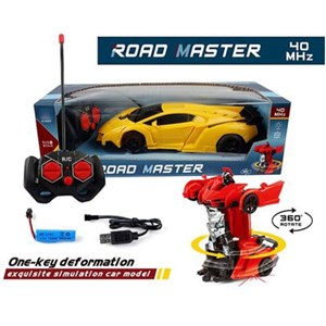 ماشین کنترلی لامبورگینی تبدیل شونده به ربات مدل ترانسفورمر زرد Remote Control Transformer Road Master_اسباب بازی ماشین کنترلی